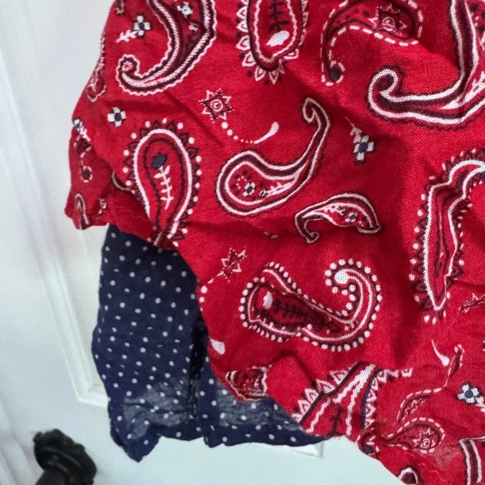 Nannette Baby 18M Red White Blue Patriotic 4th of July Bandana Tank Top Dress